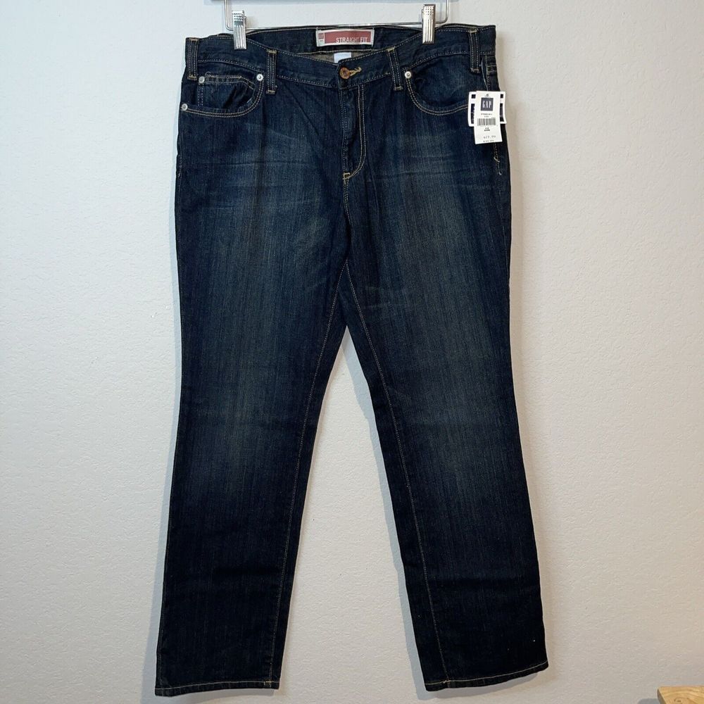 NWT GAP 12 Straight Fit Ankle Jeans Blue Denim Classic Style Stretch Fit Women